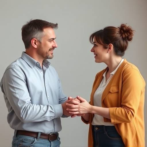 Due persone che risolvono un conflitto con un approccio collaborativo.