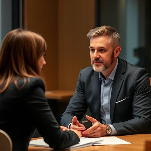 Un manager che fornisce feedback costruttivo a un membro del team.