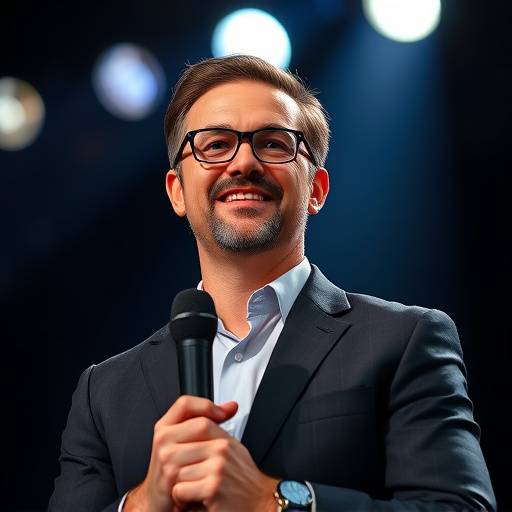 Una persona che parla in pubblico con sicurezza e carisma.