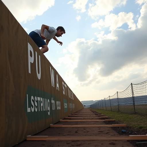 Una persona che supera un ostacolo e continua a correre verso il traguardo.